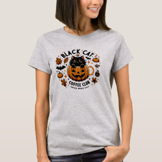 Black Cat Coffee Club Halloween Women’s T-Shirt – 
