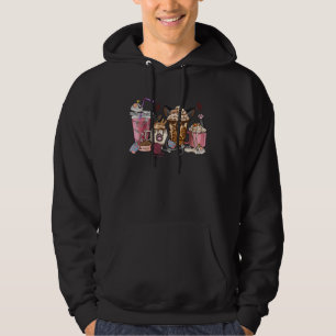 Black Cat Coffee Cups Leopard Western Coffee And C Hoodie