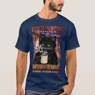 Black Cat Coffee Funny Cat quotes gift T-Shirt