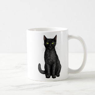 Black cat coffee mug