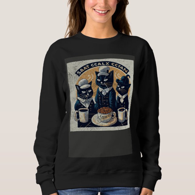 Black Cat Coffee Squad Sweatshirt (Front)