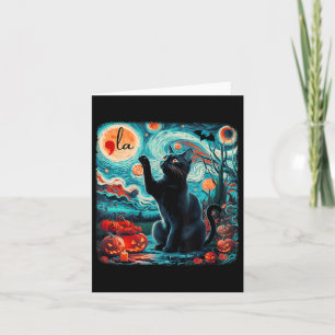 Black Cat Comma La Kamala Harris Halloween Starry Card