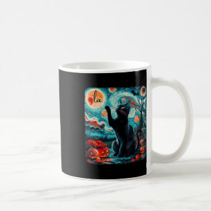 Black Cat Comma La Kamala Harris Halloween Starry  Coffee Mug