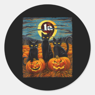 Black Cat Comma La Kamala Harris Tee Halloween Sta Classic Round Sticker