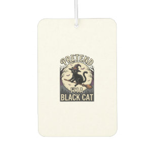 Black Cat Costume Vintage Halloween Witch Cat Shir Car Air Freshener