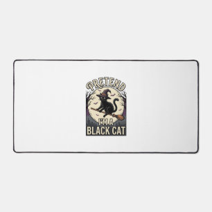Black Cat Costume Vintage Halloween Witch Cat Shir Desk Mat