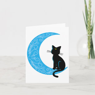 Black Cat Crescent Moon Sailor Mum Card