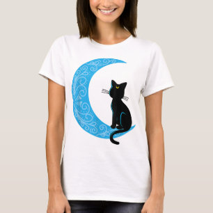 Black Cat Crescent Moon Sailor Mum T-Shirt