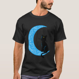 Black Cat Crescent Moon Sailor Mum T-Shirt