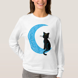 Black Cat Crescent Moon Sailor Mum T-Shirt
