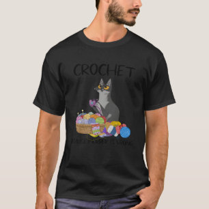 Black Cat Crochet Because Murder Is Wrong Crocheti T-Shirt