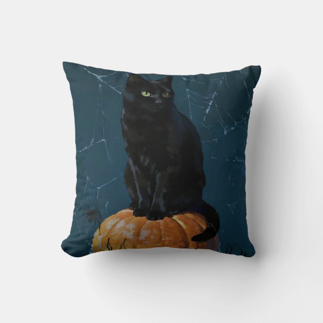 Black Cat Cushion (Front)