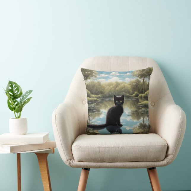 Black Cat Cushion (Chair)