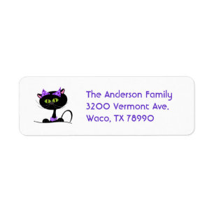 Black Cat Custom Address Label Return Address Label