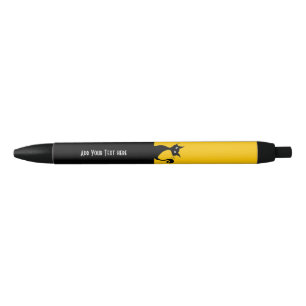 Black Cat Custom Black Trim Pen, Black Ink Pen