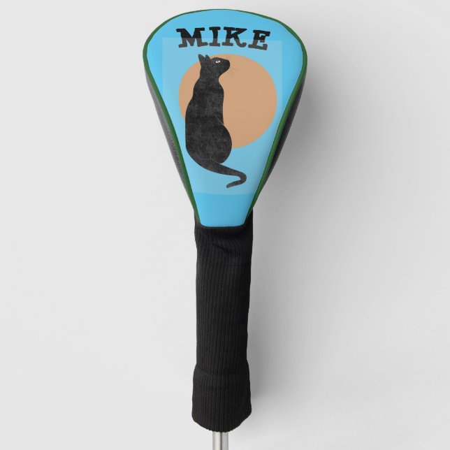 BLACK CAT CUSTOM GOLF DRIVER COVER PERSONALIZED (Front)