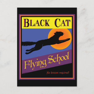 Black Cat Custom Halloween Invitation Postcard