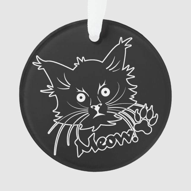 Black Cat custom ornament (Front)