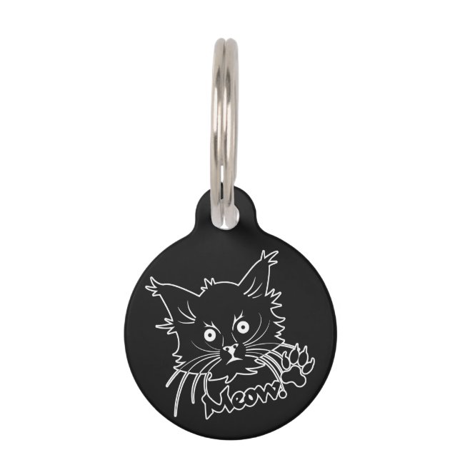 Black Cat custom pet tag (Front)