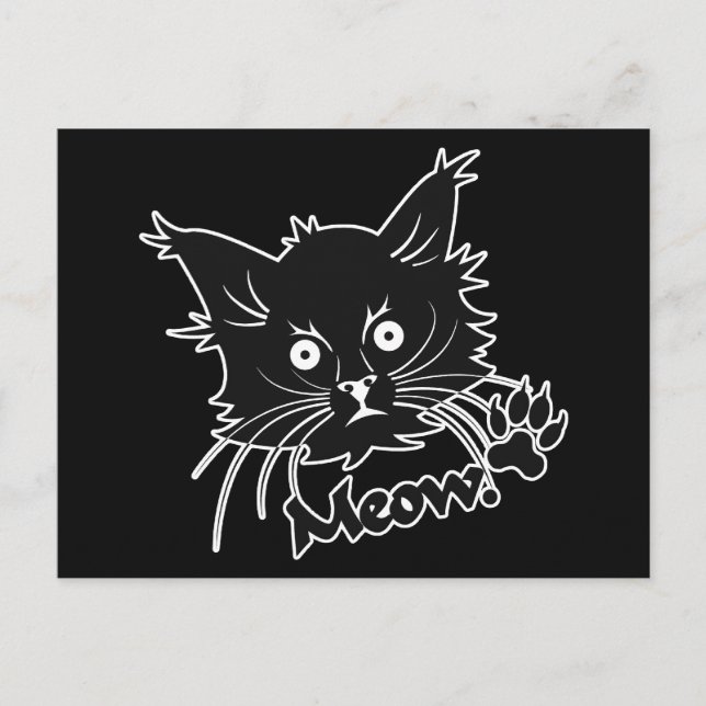 Black Cat custom postcard (Front)