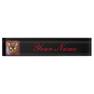 black cat customised nameplate