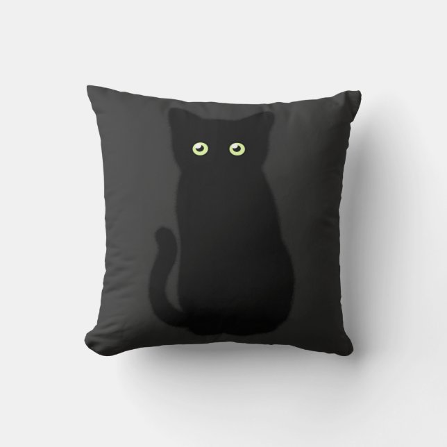 Black cat, cute kitten, spooktacular fun  cushion (Front)