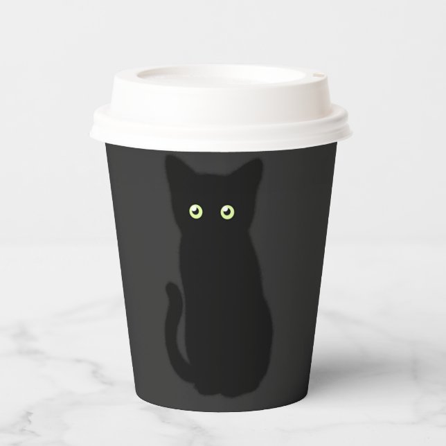 Black cat, cute kitten, spooktacular fun  paper cups (Front)