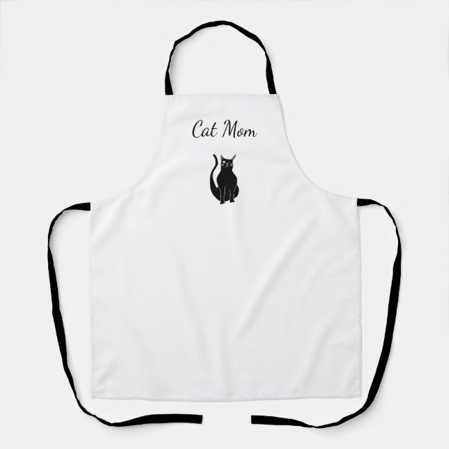 Black Cat Cute Winking Kitty Cartoon  Apron (Front)