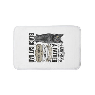 Black Cat Dad Vintage Engraving T-Shirt Design_1 Bath Mat