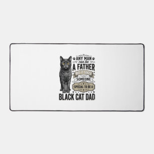 Black Cat Dad Vintage Engraving T-Shirt Design_1 Desk Mat