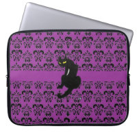 BLACK CAT DAMASK black purple