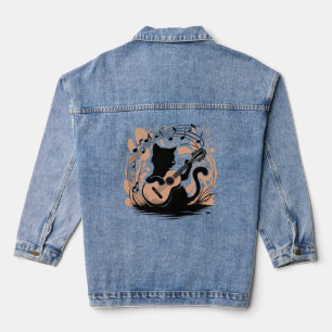 - Black Cat Denim Jacket