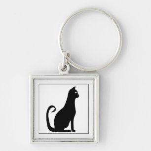 Black Cat Design Key Ring