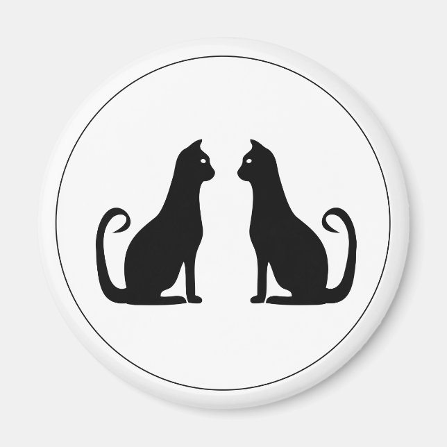 Black Cat Design Magnet (Front)