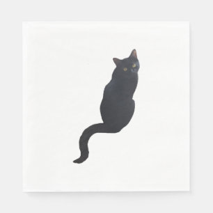 Black cat design napkin
