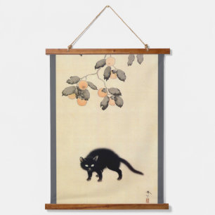 Black Cat (detail), Shunsō, Japanese Art Hanging Tapestry