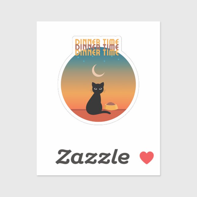 Black Cat Dinner Time (Sheet)