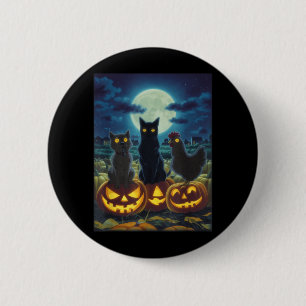 Black Cat Dog Chicken Halloween Pumpkin Spooky 6 Cm Round Badge
