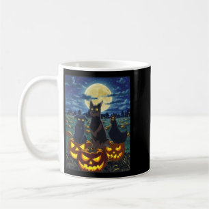Black Cat Dog Chicken Halloween Pumpkin Spooky Coffee Mug