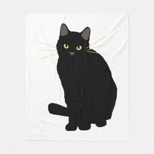 Black Cat Drawing Cute Black Cat Cat Mum Cat Lover Fleece Blanket