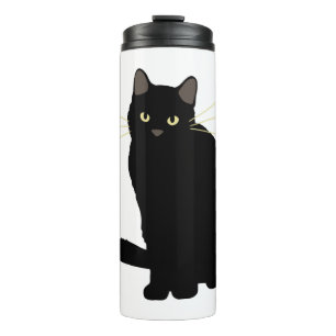 Black Cat Drawing Cute Black Cat Cat Mum Cat Lover Thermal Tumbler