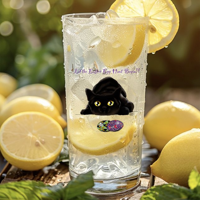 Black Cat Easter Eggs Hunt Holiday Yellow Glass (Creator Uploaded)