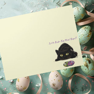 Black Cat Easter Eggs Hunt Holiday Yellow Notepad