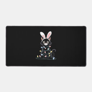 Black Cat Easter Pajama Funny Easter Decorations L Desk Mat