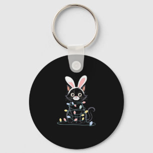 Black Cat Easter Pajama Funny Easter Decorations L Key Ring