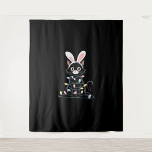 Black Cat Easter Pajama Funny Easter Decorations L Tapestry