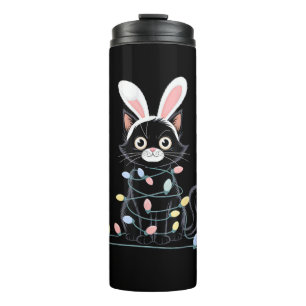 Black Cat Easter Pajama Funny Easter Decorations L Thermal Tumbler