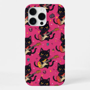 Black Cat Electric Guitar Players Rock Band Gift iPhone 16 Pro Max Case
