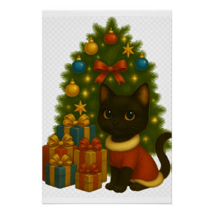 “Black Cat Emi and the Christmas Tree” Poster