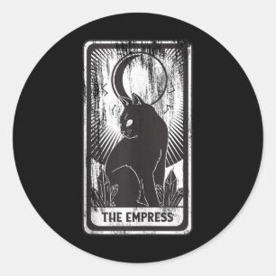 Black Cat Empress Tarot Card Tank Top  Classic Round Sticker
